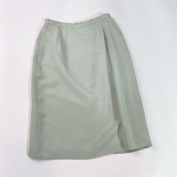 Talbots Skirt Suit Womens 8 Jacket Blazer Blue Pure Silk Career - Picture 9 of 16